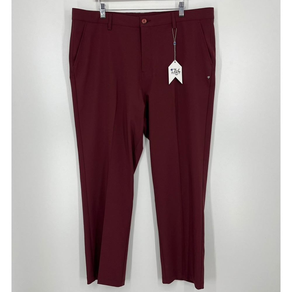 1764 Signature Blaze Mens Golf Pants 40x30 Port Wine Burgundy SV50324 NEW
